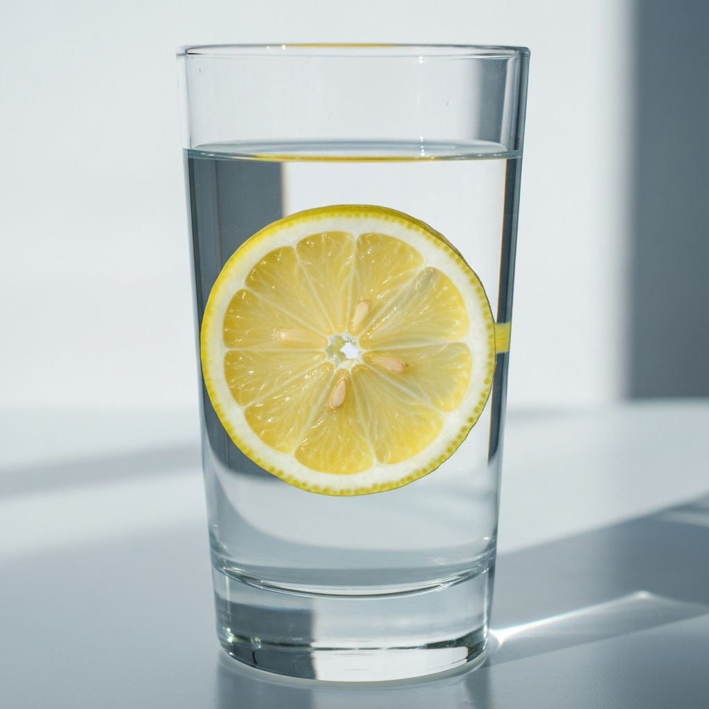 Lemon slice in water